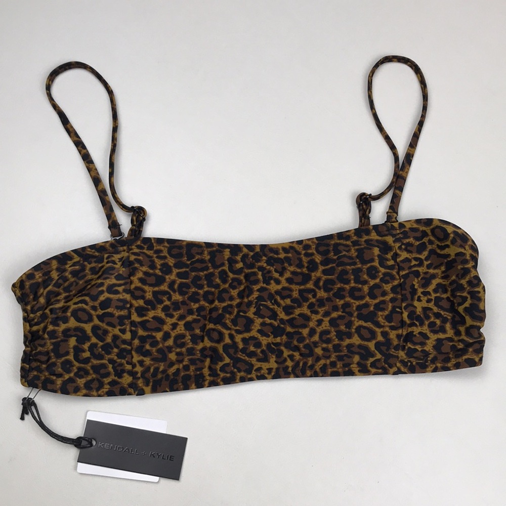 KENDALL & KYLIE Leopard High Waist Bandeau Bikini NWT - Picture 5 of 16